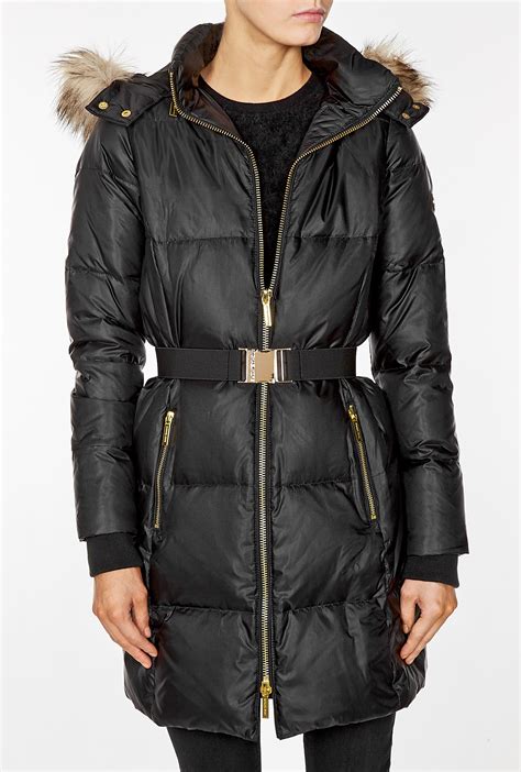 marshalls michael kors hooded black down jacket l|Michael Kors coats.